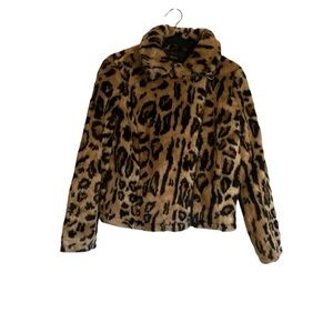 Forever 21 Faux Fur Leopard Print Coat, small